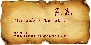 Plancsák Marietta névjegykártya